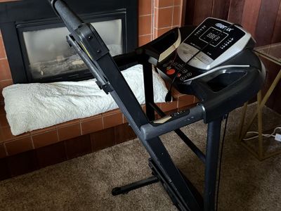 Merax Folding Treadmill with LED Display, USB & AUX Inputs, Compact Home Gym Exercise Machine
