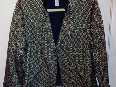 Chico's Open Front Blazer Jacket Lined Sz 2 / Larg