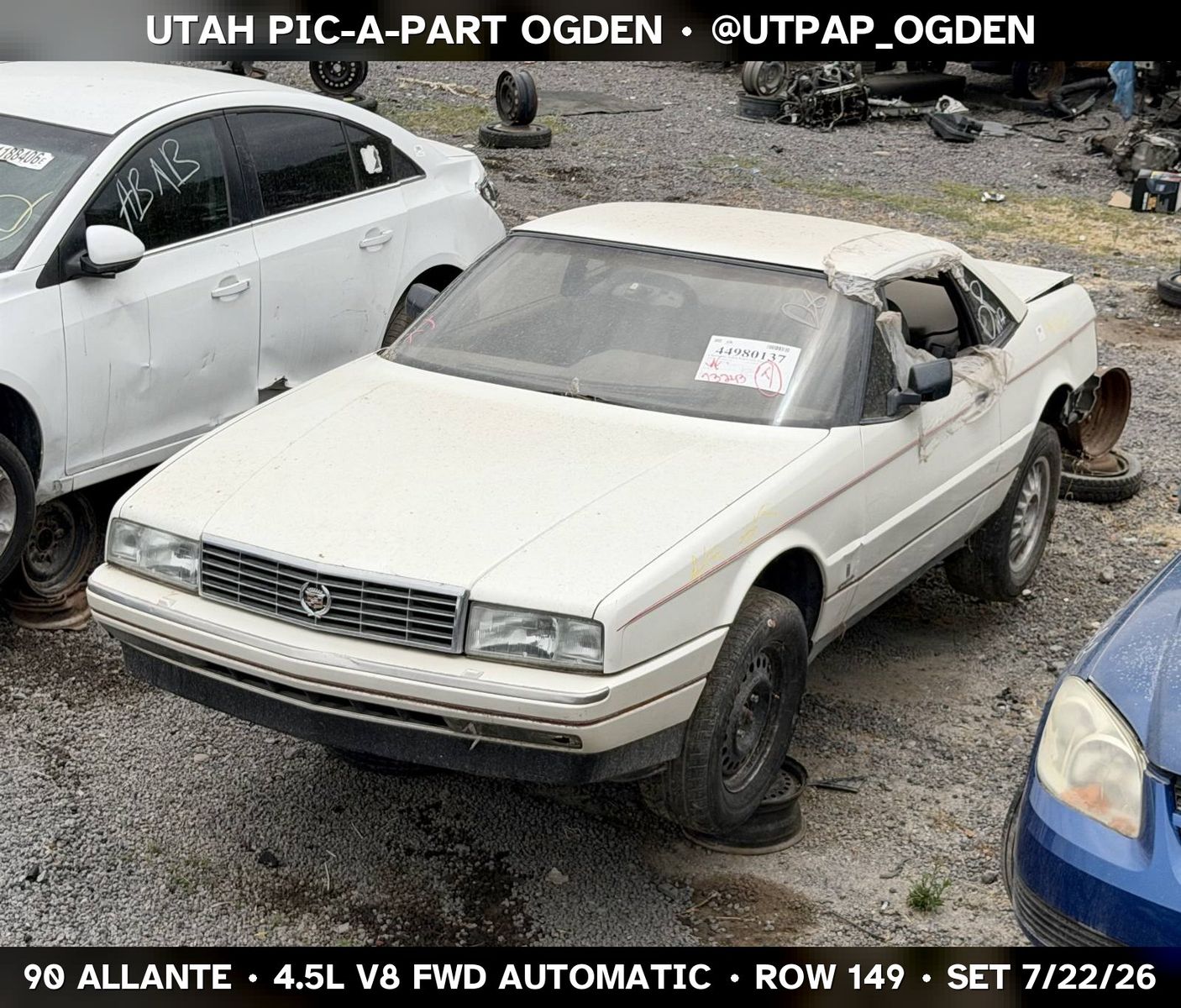 New Arrival - 1990 Cadillac Allante Parts - UTPAP Ogden