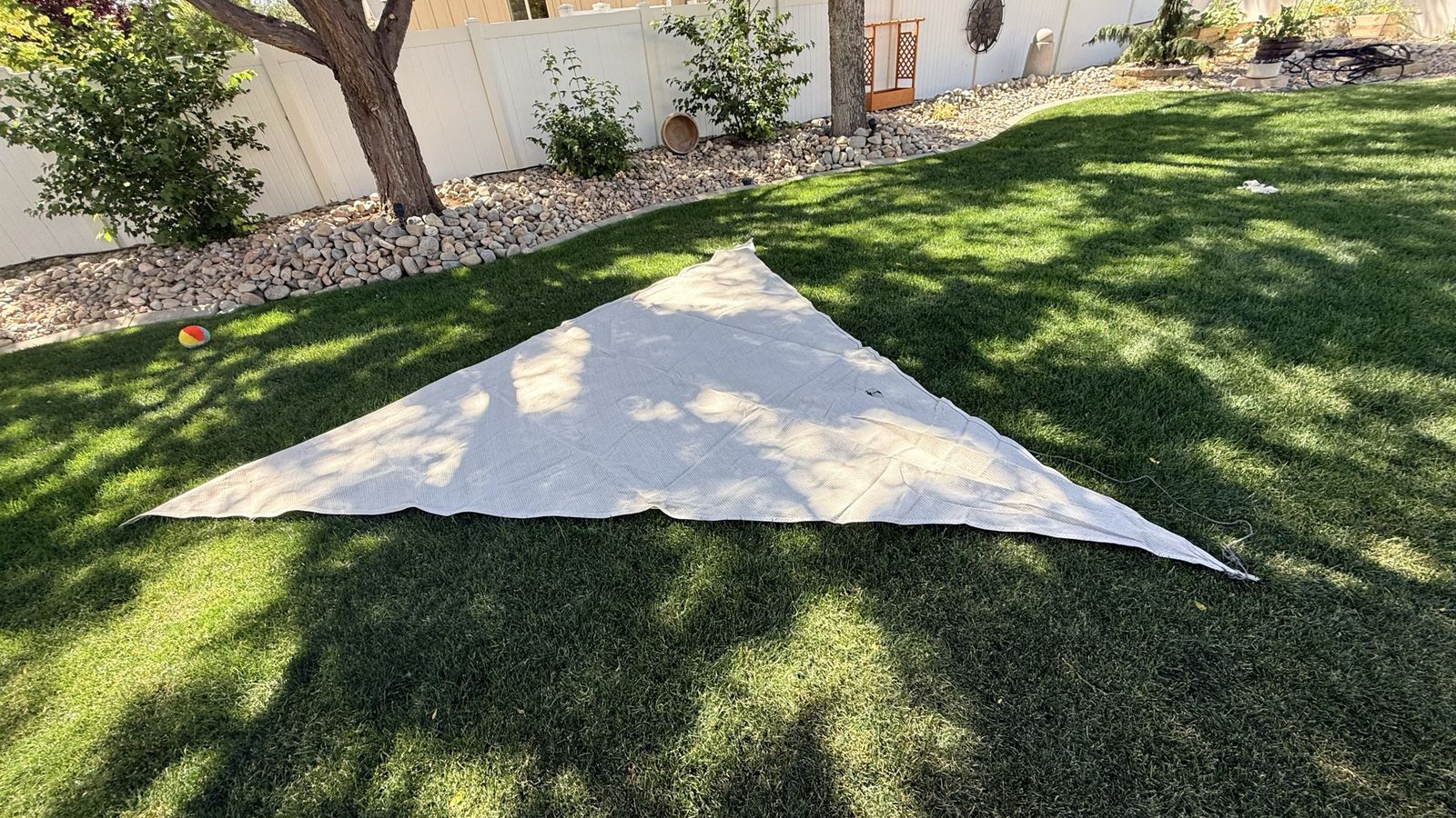 Two SUNNY GUARD 12'x12'x12' Triangle Sun Shade Sail - UV Block, Butter Cream