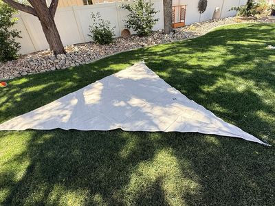 Two SUNNY GUARD 12'x12'x12' Triangle Sun Shade Sail - UV Block, Butter Cream