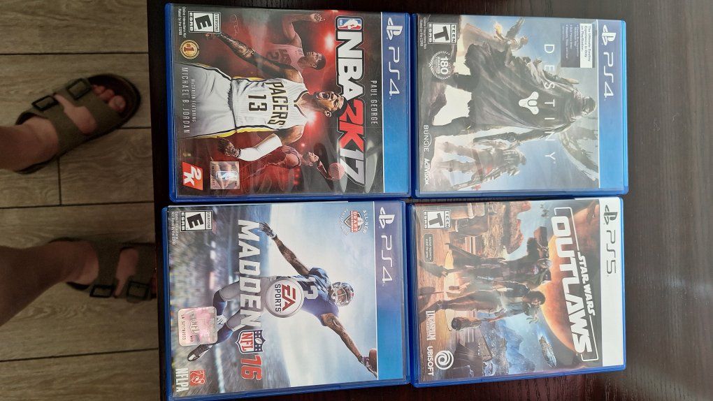 PS4/PS5 Games Lot: NBA 2K17, Destiny, Madden NFL 16, Star Wars Outlaws (4 Games)