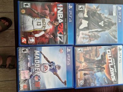 PS4/PS5 Games Lot: NBA 2K17, Destiny, Madden NFL 16, Star Wars Outlaws (4 Games)