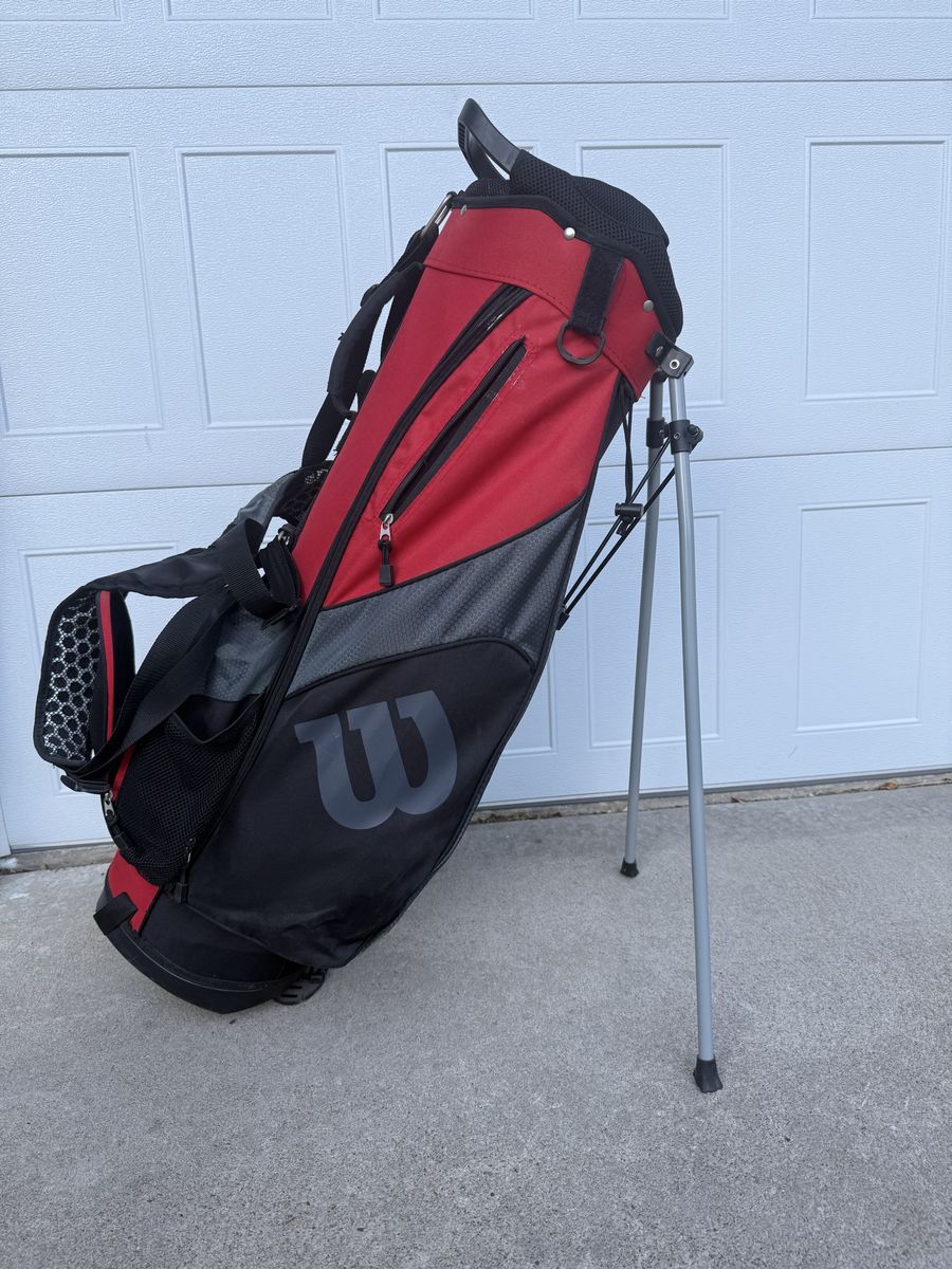 Wilson Golf Stand Bag - Red/Black with Dual Shoulder Straps and Multiple Pockets