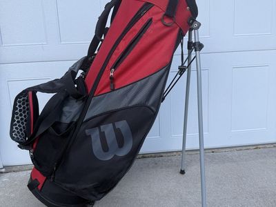 Wilson Golf Stand Bag - Red/Black with Dual Shoulder Straps and Multiple Pockets