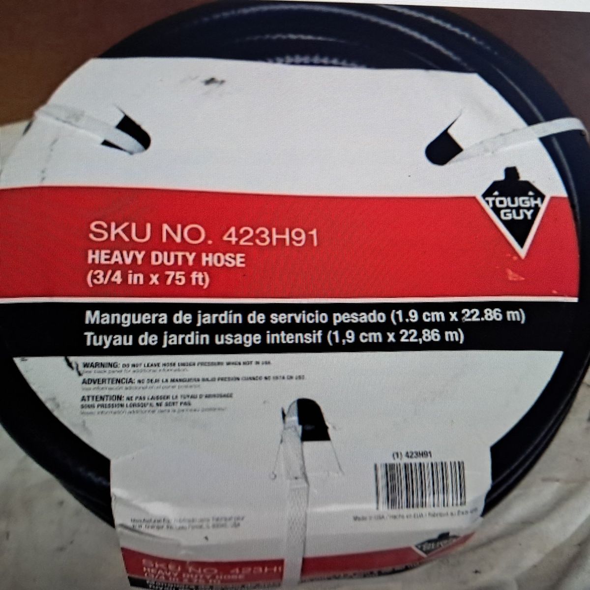 Tough Guy Heavy Duty Water Hose 75 Ft.Commercial U