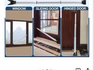 Door security bar. Heavy duty door lock security door jammer door stopper.