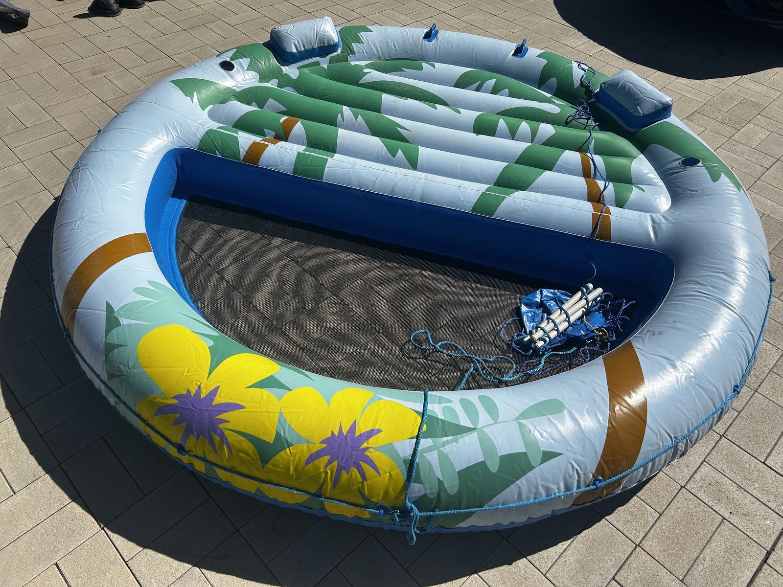 10' inflatable island can hold 7 - 10 people