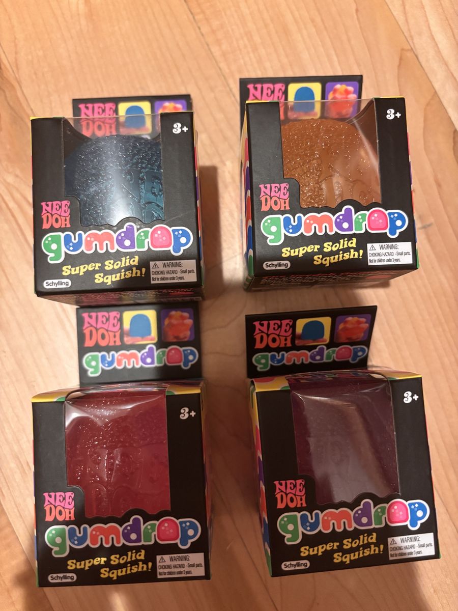 Schylling NeeDoh Gumdrop Super Solid Squish Fidget Toys - Lot of 4