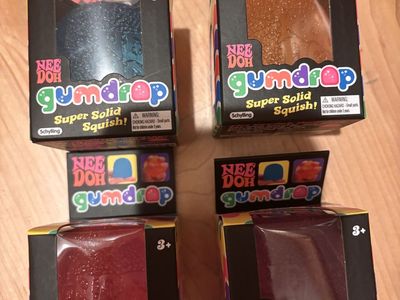 Schylling NeeDoh Gumdrop Super Solid Squish Fidget Toys - Lot of 4