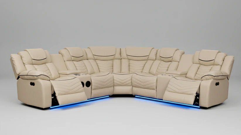 CLEARANCE ENDS SUNDAY – Power Reclining Sectional + Speakers + LED + Charging
