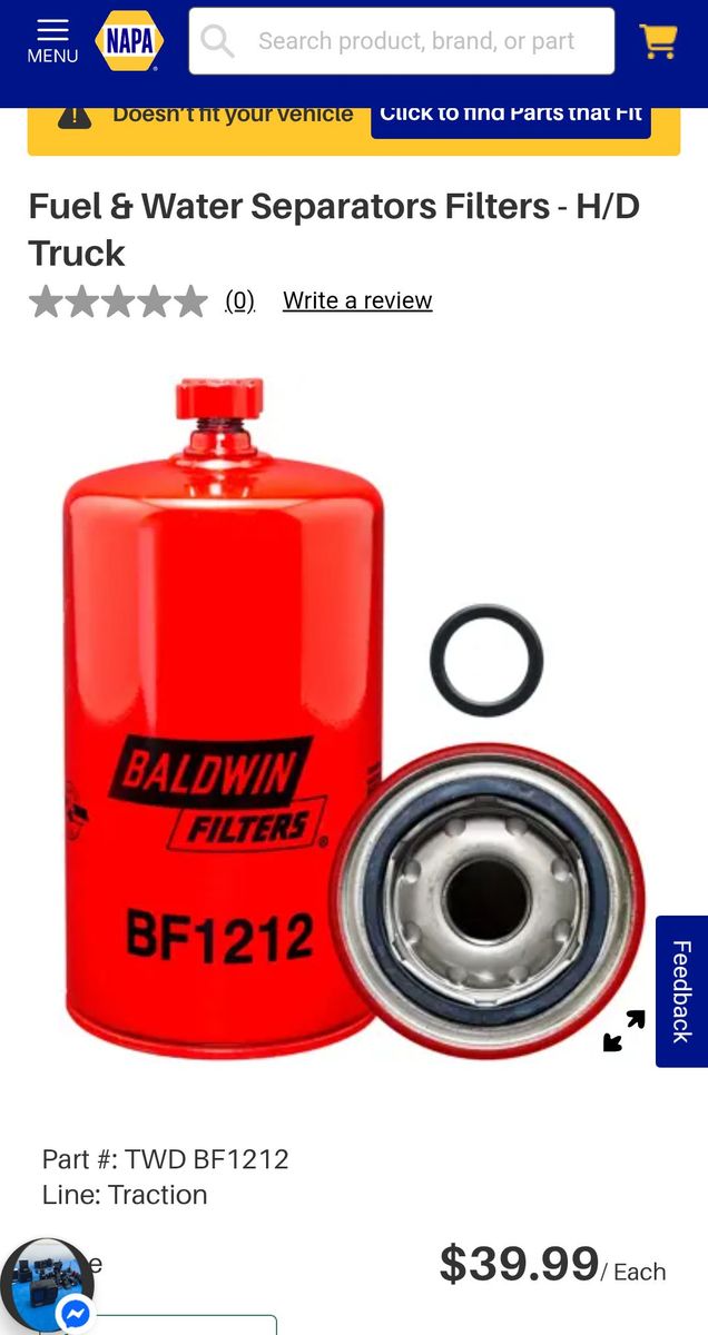 11 count Baldwin BF1212 Heavy Duty Diesel Filters