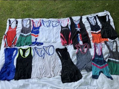 Lot of 15+ Assorted Wrestling Singlets & Sports Tank Tops - Various Brands, Colors