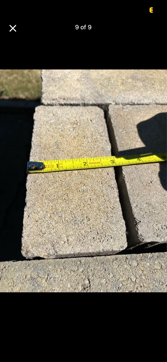 Interlocking Paver Bricks - Gray Concrete (Approx. 7.5" x 3.5" x 2.25") - 300+ Quantity