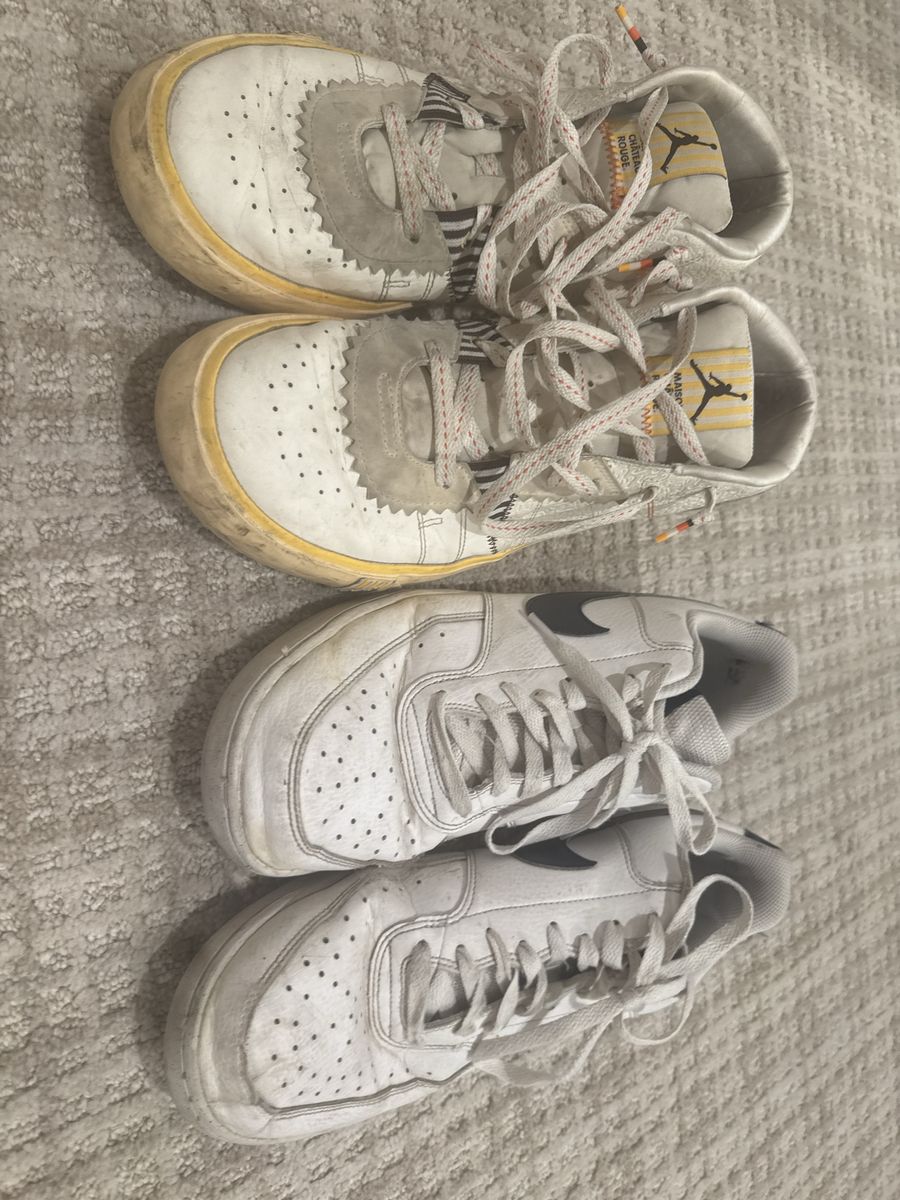 Nike Air Jordan & Low Top White Sneakers Bundle Lot Size 11