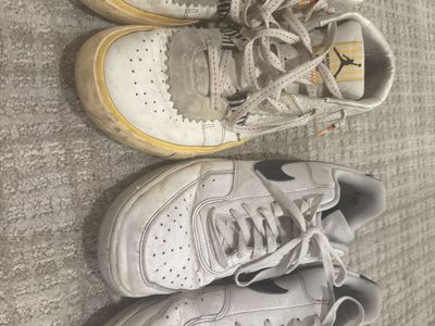 Nike Air Jordan & Low Top White Sneakers Bundle Lot Size 11