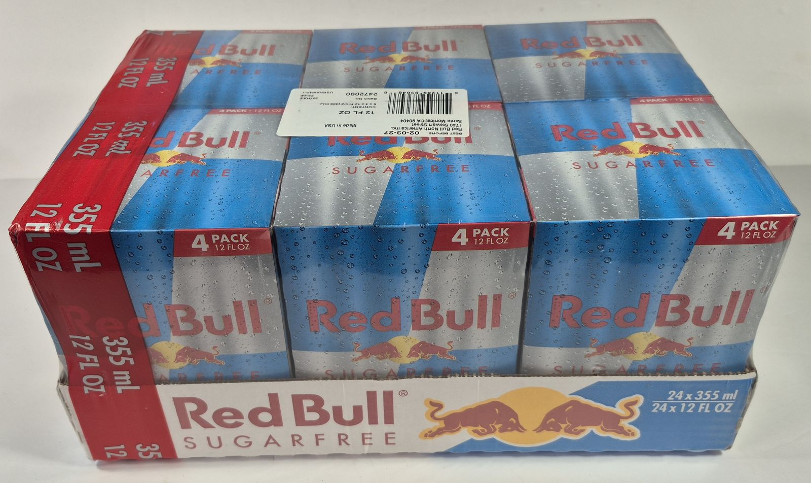 Pack of 24 12 FL OZ. Red Bull Sugar Free, Sealed Pack