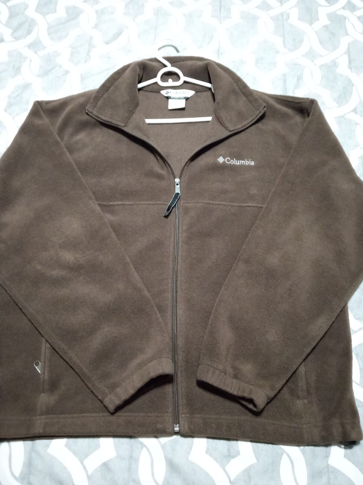 Columbia brown full zip fleece jacket size L