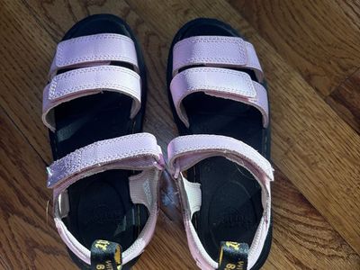 Dr. Martens Pink Leather Strap Sandals, Size Unknown, Hook and Loop Closure