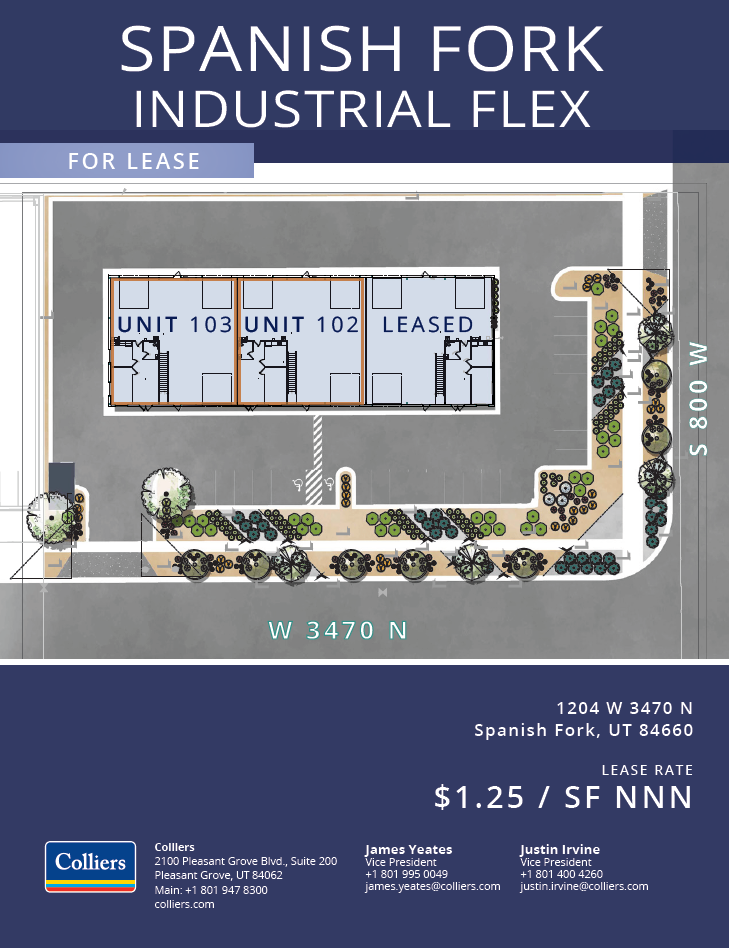 Spanish Fork Flex Space for Lease (Yard Space Available) - 4,400 to 8,800 SF