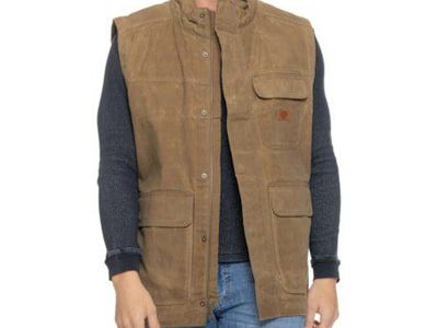 New Dickies Men's Waxed Canvas Work Vest - Brown, Size M