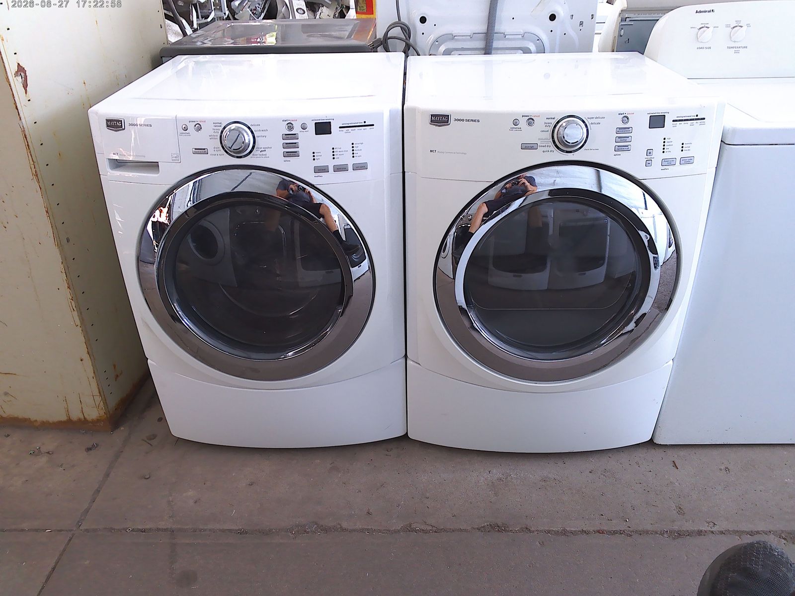 Maytag 3000 front load washer with matched electric dryer