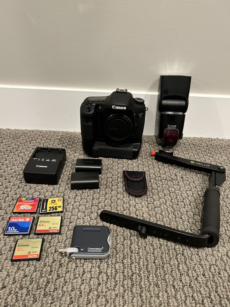 Canon EOS 7D w/ Battery Grip And Speedlite Flash