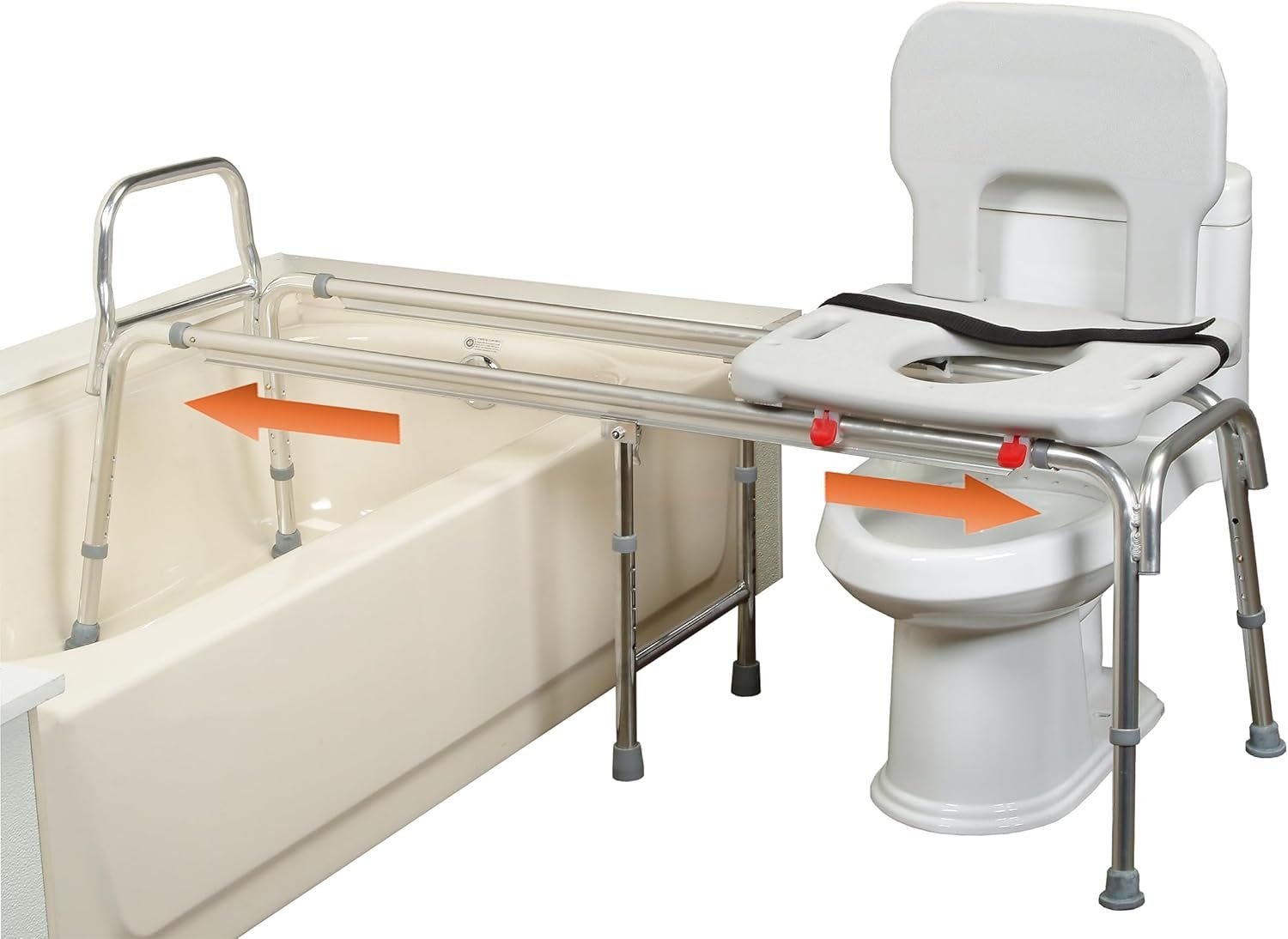 Eagle Health Supplies Toilet-to-Tub Transfer Bench with Cut Out Seat
