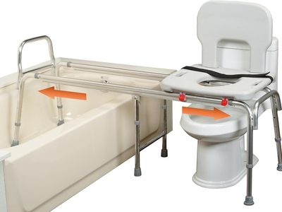 Eagle Health Supplies Toilet-to-Tub Transfer Bench with Cut Out Seat