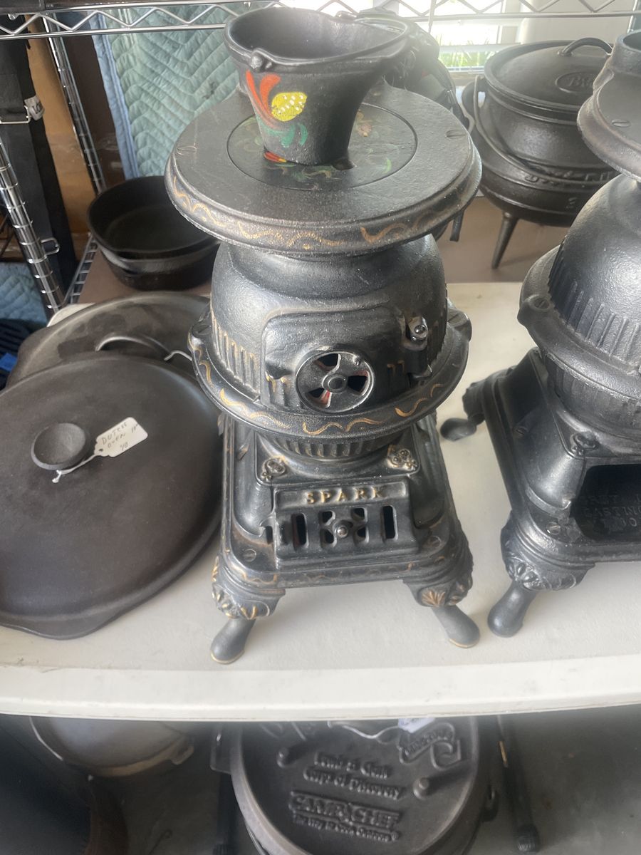 Vintage Cast Iron Miniature Potbelly Stove - "Spark" Home Decor/Collectible
