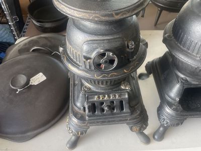 Vintage Cast Iron Miniature Potbelly Stove - "Spark" Home Decor/Collectible