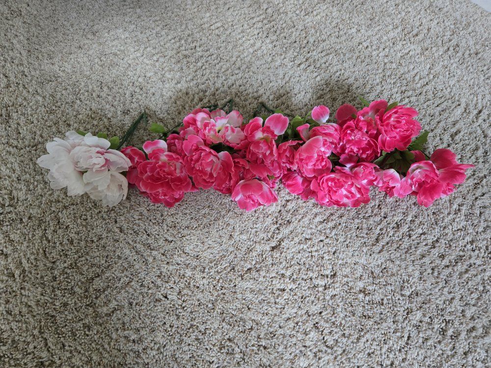 Artificial Pink and Light Pink Peony Floral Stems Bundle