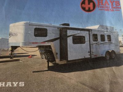 2019 Bison Trail Boss 3 horse LQ with slide out, stud wall rear tack room all aluminum