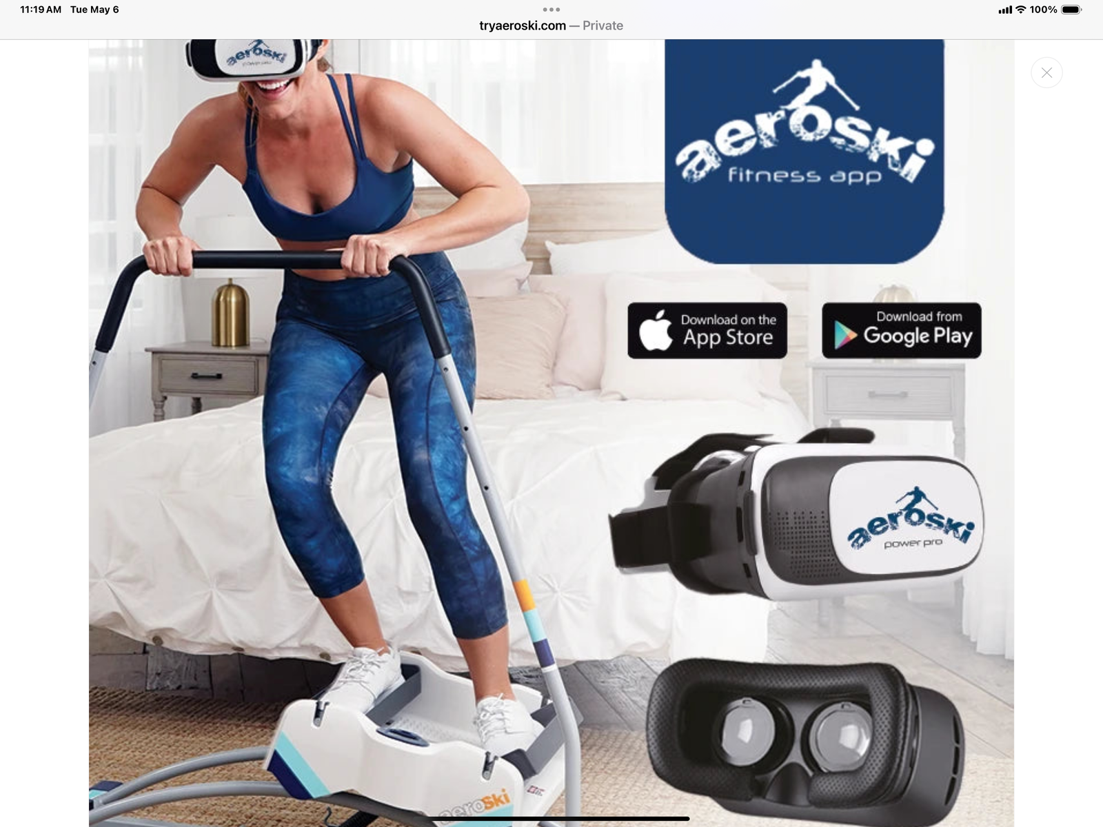 Aeroski with VR goggles