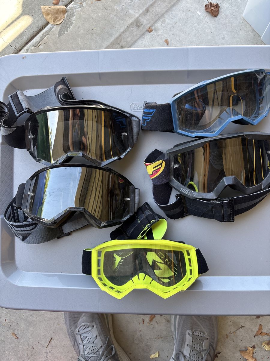 Fly Racing & FMF Motocross/Dirt Bike Goggles - Lot of 5 - Blue, Black, Yellow - Used