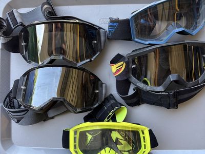 Fly Racing & FMF Motocross/Dirt Bike Goggles - Lot of 5 - Blue, Black, Yellow - Used