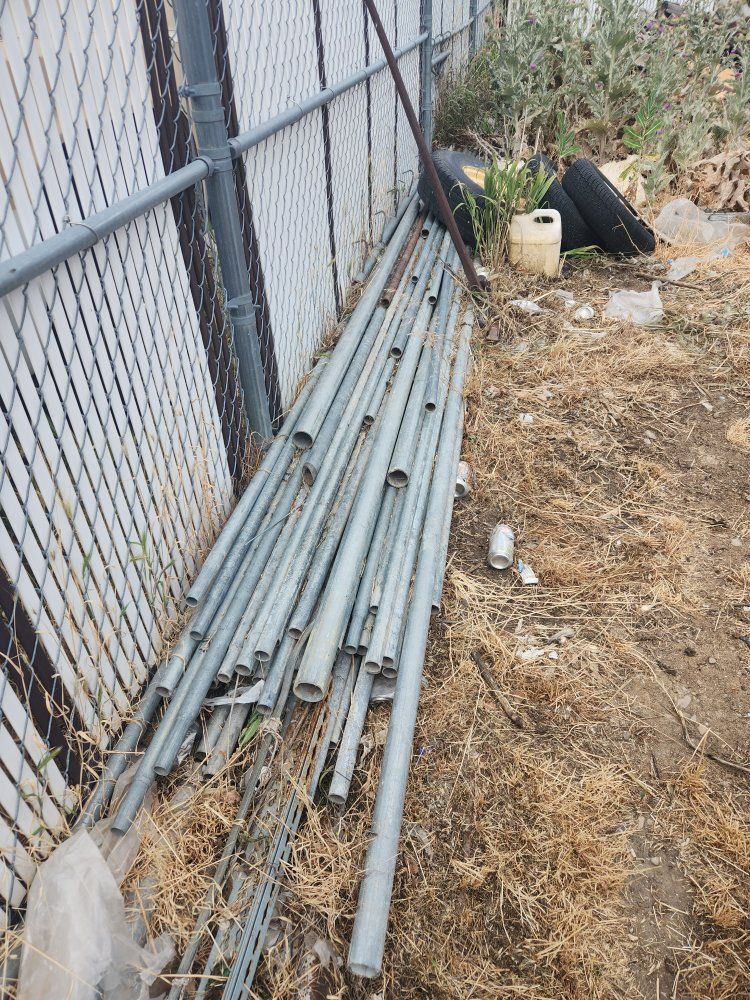 Assorted Galvanized Metal Fence Pipes & Tubing - Various Lengths & Diameters - Used Condition