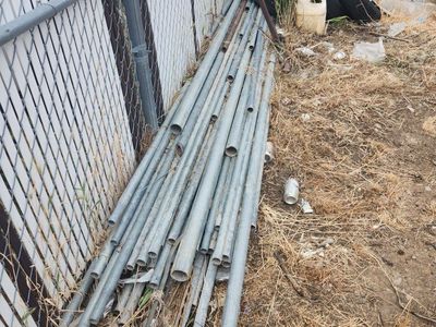 Assorted Galvanized Metal Fence Pipes & Tubing - Various Lengths & Diameters - Used Condition