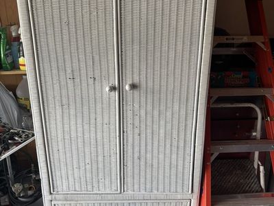 White Wicker dresser And Armoire