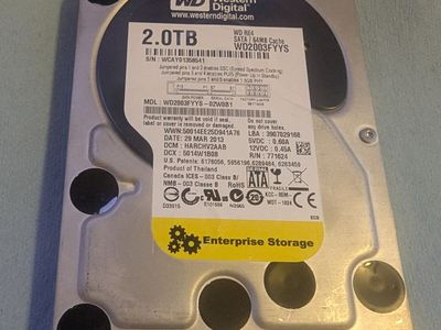 Western Digital RE4 2TB,Internal,7200RPM,3.5" (WD2003FYYS) Hard Drive