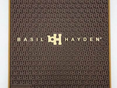 Lot of 3 Basil Hayden 14x14 Inch Heavy-Duty Rubber Bar Mats - Drink Responsibly