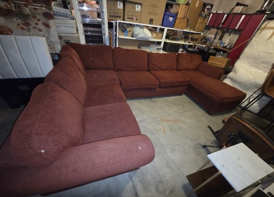 Rusty red sectional