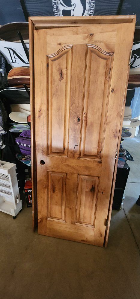 Solid knotty alder Wood Pre-Hung Interior Door with Frame - 30 In Width