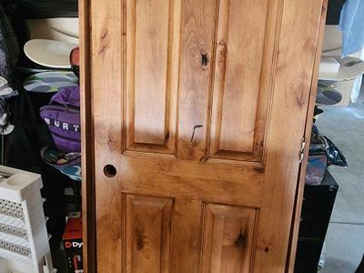 Solid knotty alder Wood Pre-Hung Interior Door with Frame - 30 In Width