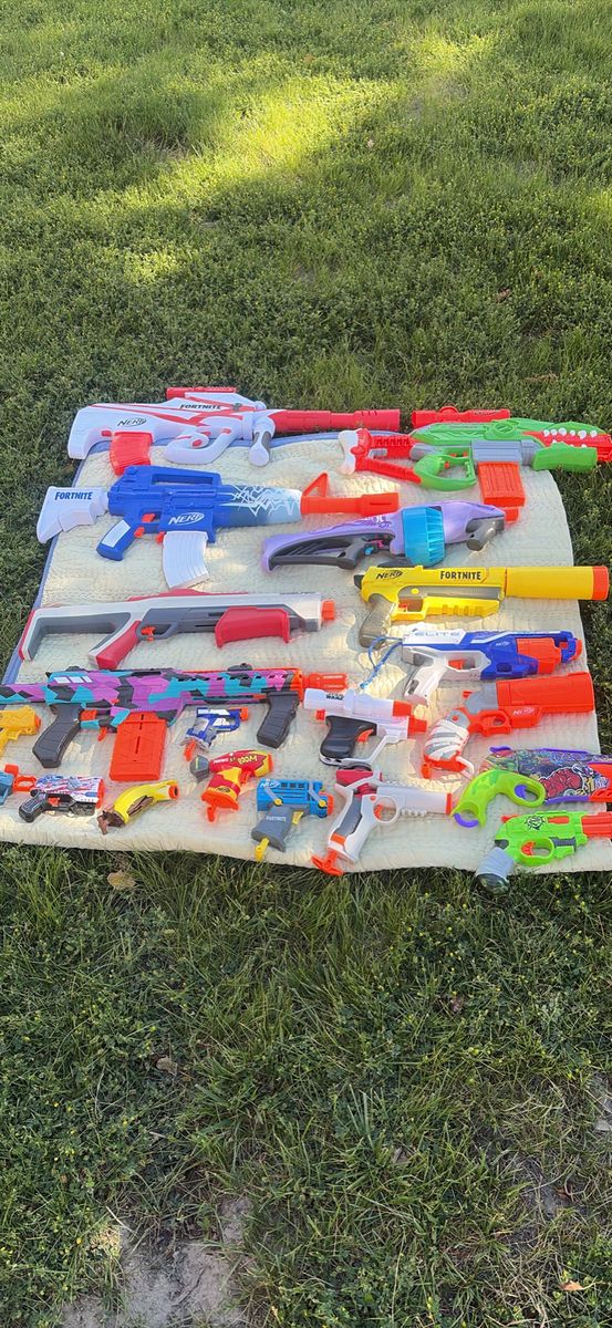 NERF Fortnite Blaster Lot - 15+ Foam Dart Guns & Accessories, Mixed Models & Colors, Used Condition