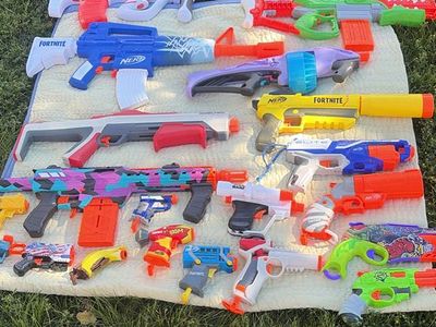 NERF Fortnite Blaster Lot - 15+ Foam Dart Guns & Accessories, Mixed Models & Colors, Used Condition