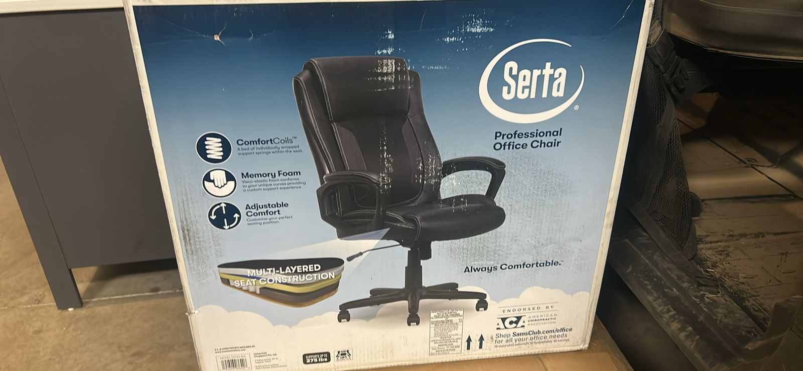 Serta Professional Office Chair with Memory Foam and ComfortCoils
