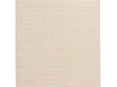 StyleWell Oathil 2 ft. x 5 ft. Cream Geometric Polyester Runner Rug