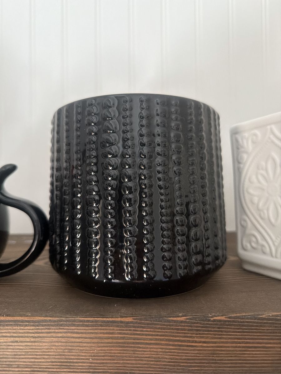 Brand new Black Textured Ceramic plant pot