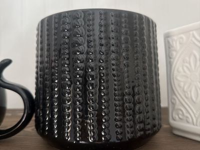 Brand new Black Textured Ceramic plant pot